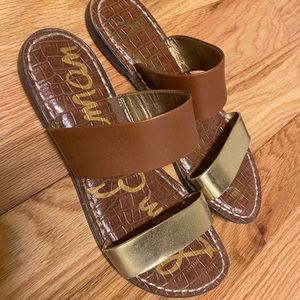 Sam Edelman sandals in camel and gold